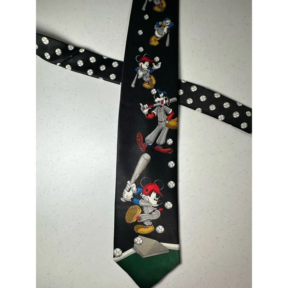 Disney Mickey Unlimited Mens Neck Tie Baseball Goofy‎ Donald Duck